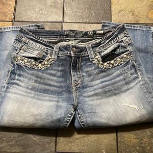 MissMe Ladies Distress Bermuda or Capri Style